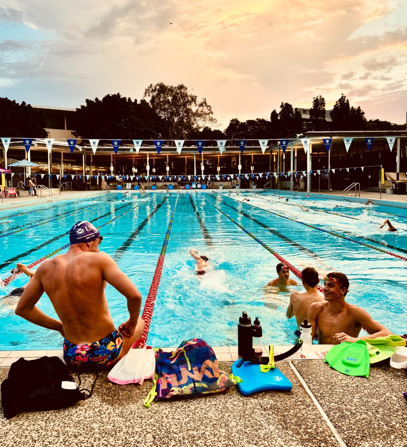 UQ Swimming Club squad training at the pool